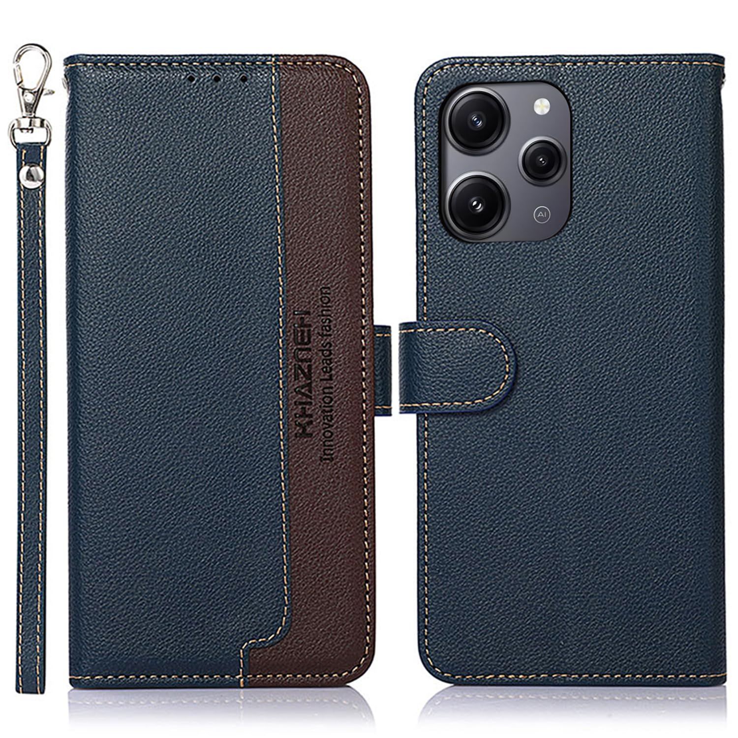 【新着商品】[RFIDブロッキング] ストラップ付き 高級PUレザー 財布型 マグネット開閉式 カバー 5G カード収納 5G 横置きスタンド機能 12 耐衝撃 12 人気 レッドミ 手帳型 便利 ケース おしゃれ Re