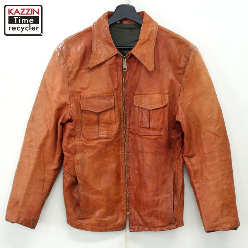 クラフト　レザー　ジャケット　70s 70s vintage クラフトレザー レザージャケット メンズ Sサイズ