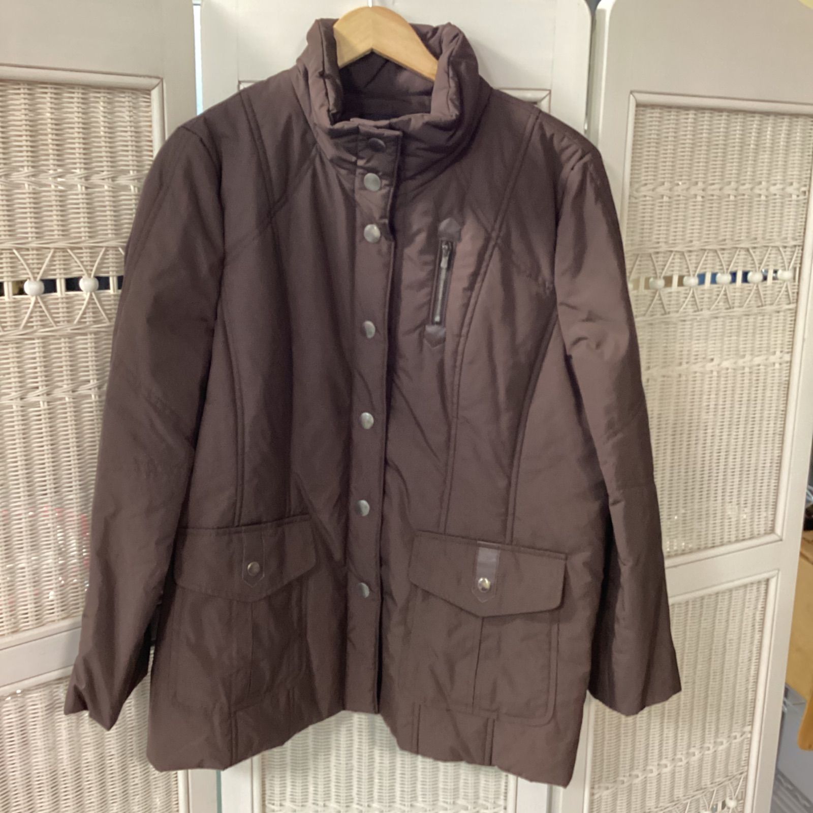 レリアンのハーフコート超美品 レリアン Leilian 中綿入りハーフコート (13号) ☆クリーニング済み