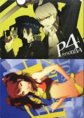 中古】クリアファイル 主人公＆直斗/りせ A4クリアファイル