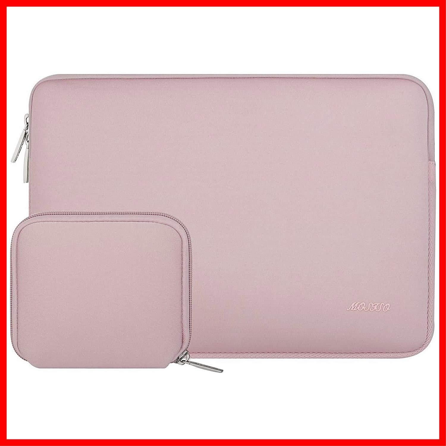 MOSISO ラップトップ スリーブバッグ 対応機種 Laptop 13.3インチ、小さなケース付き ネオプレン素材 バッグ (ベビー ピンク