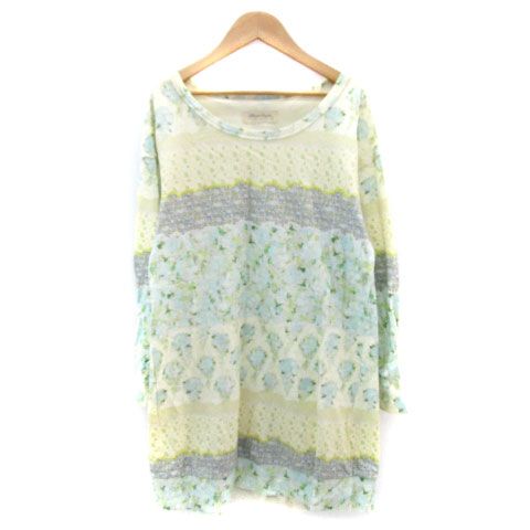 フランシュリッペ franche lippee ワンピース ひざ丈 長袖 花柄 切替 