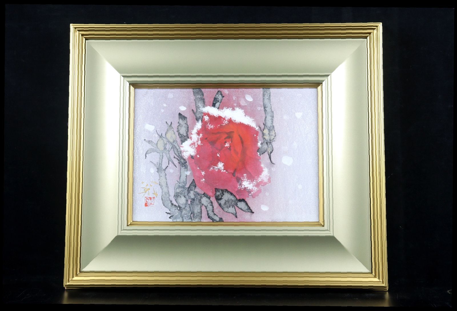 【真作】掛軸　小野翠香　富士　静寂の美を描く名作　日本画の逸品　共箱入　Q121 真作】掛軸 小野翠香 富士 静寂の美を描く名作 日本画の