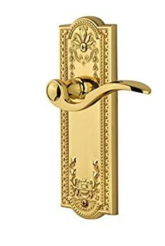 Grandeur Parthenonプレートwith Bellagioレバー、プライバシー???2.375インチ、Polished Brass