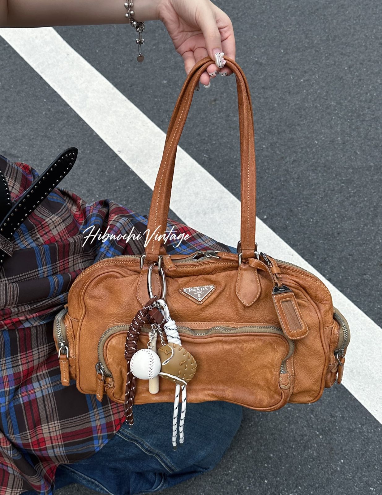 PRADA プラダ ウォッシュドレザーバッグ ショルダーバッグ