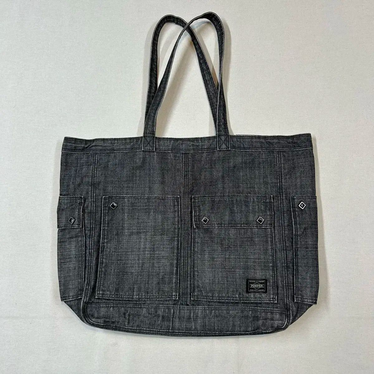 Porter ポーター オンス 綿 コットン ブラック デニム ショルダーバッグ トートバッグ