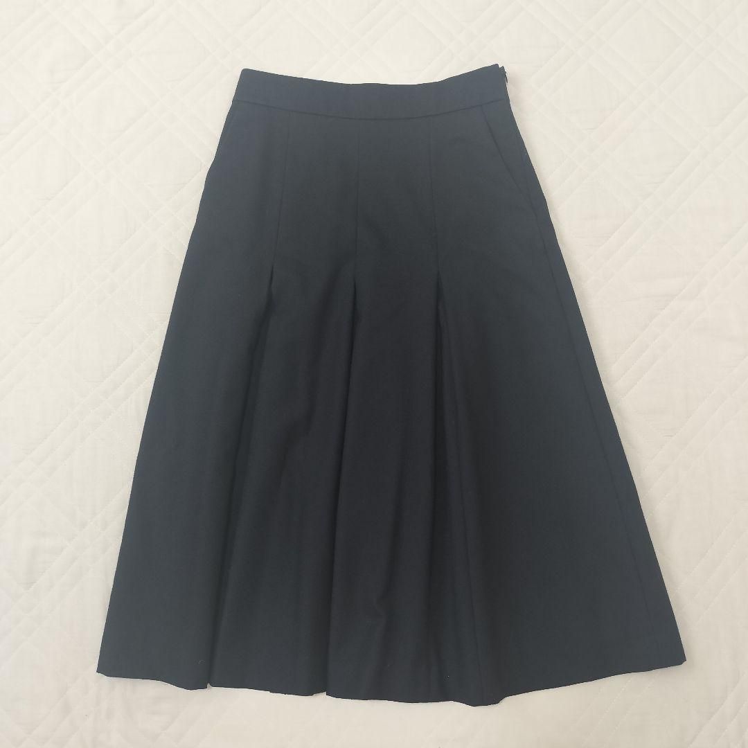 MARGARET HOWELL マーガレットハウエル ウールフランネル プリーツスカート 黒 S相当 ウール