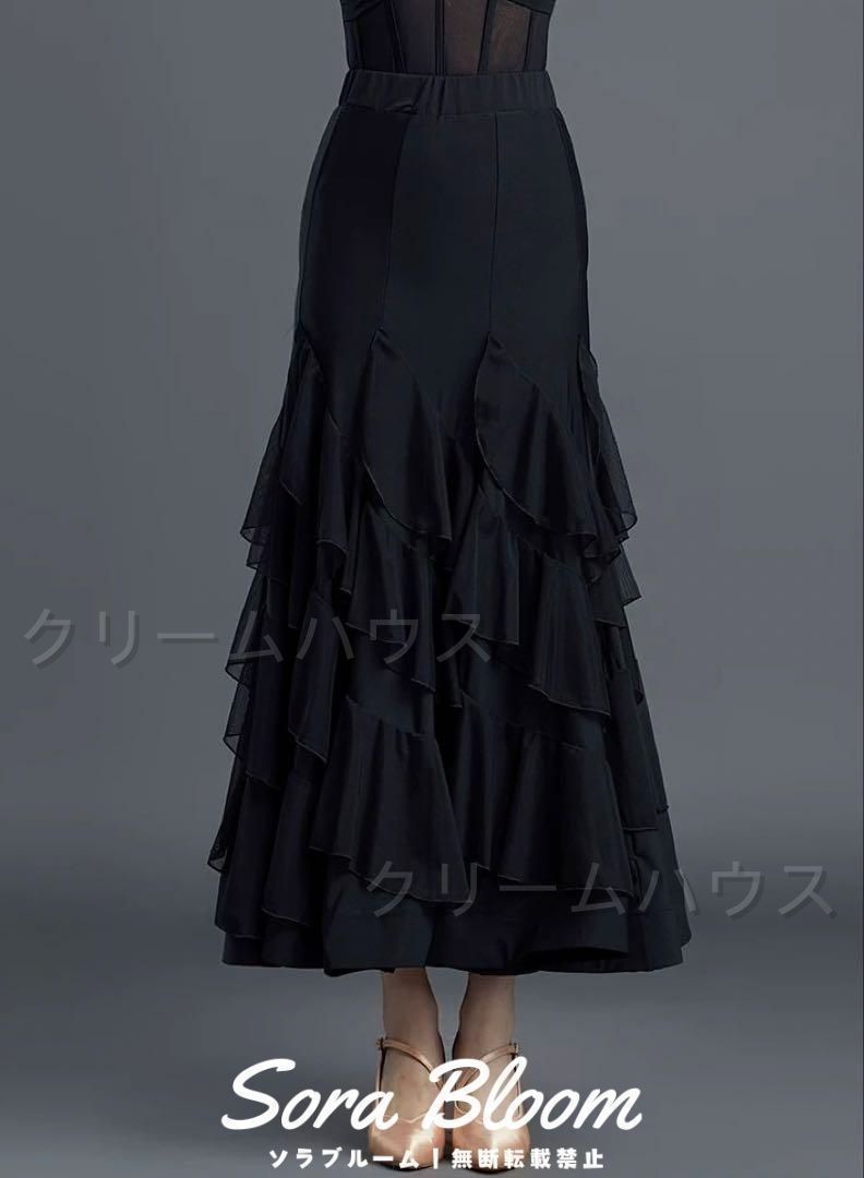 日本製社交ダンス衣装　sekineスカート　新品 美品 日本製社交ダンス衣装】スカート パーティー レッスン SEKINE