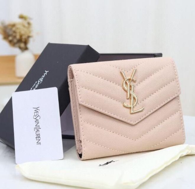 Saint Laurent ベージュ 二つ折り財布 【公式通販】