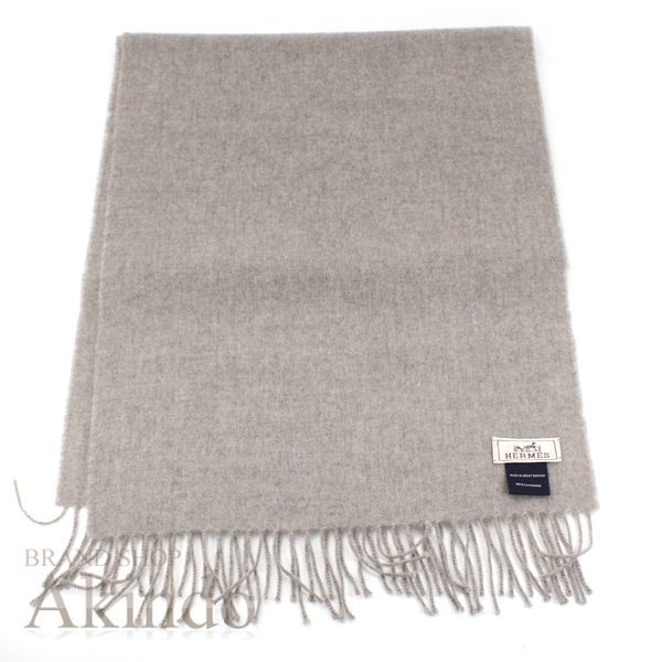 美品 エルメス マフラー ギャロップのピルエット カシミヤ グレー ストール