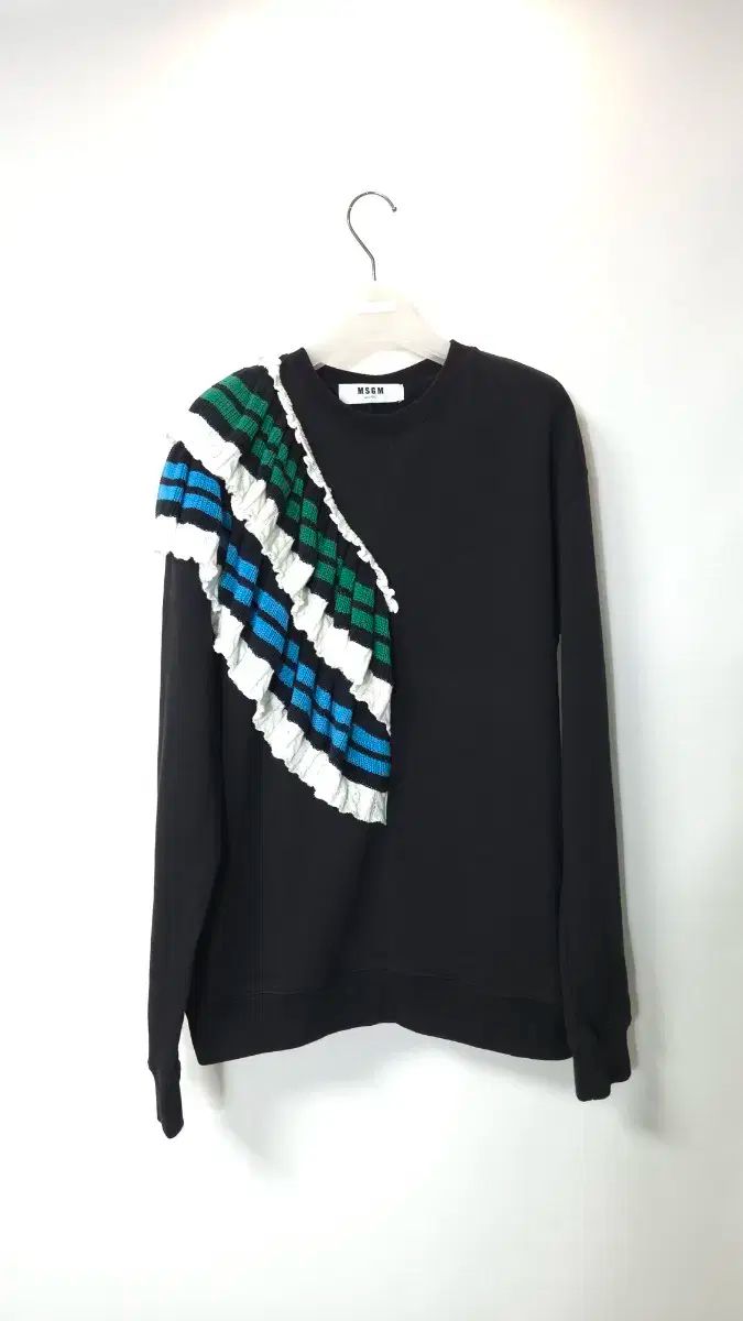 MSGM エムエスジエム フリル ニット ブラック 長袖 Tシャツ 44 66