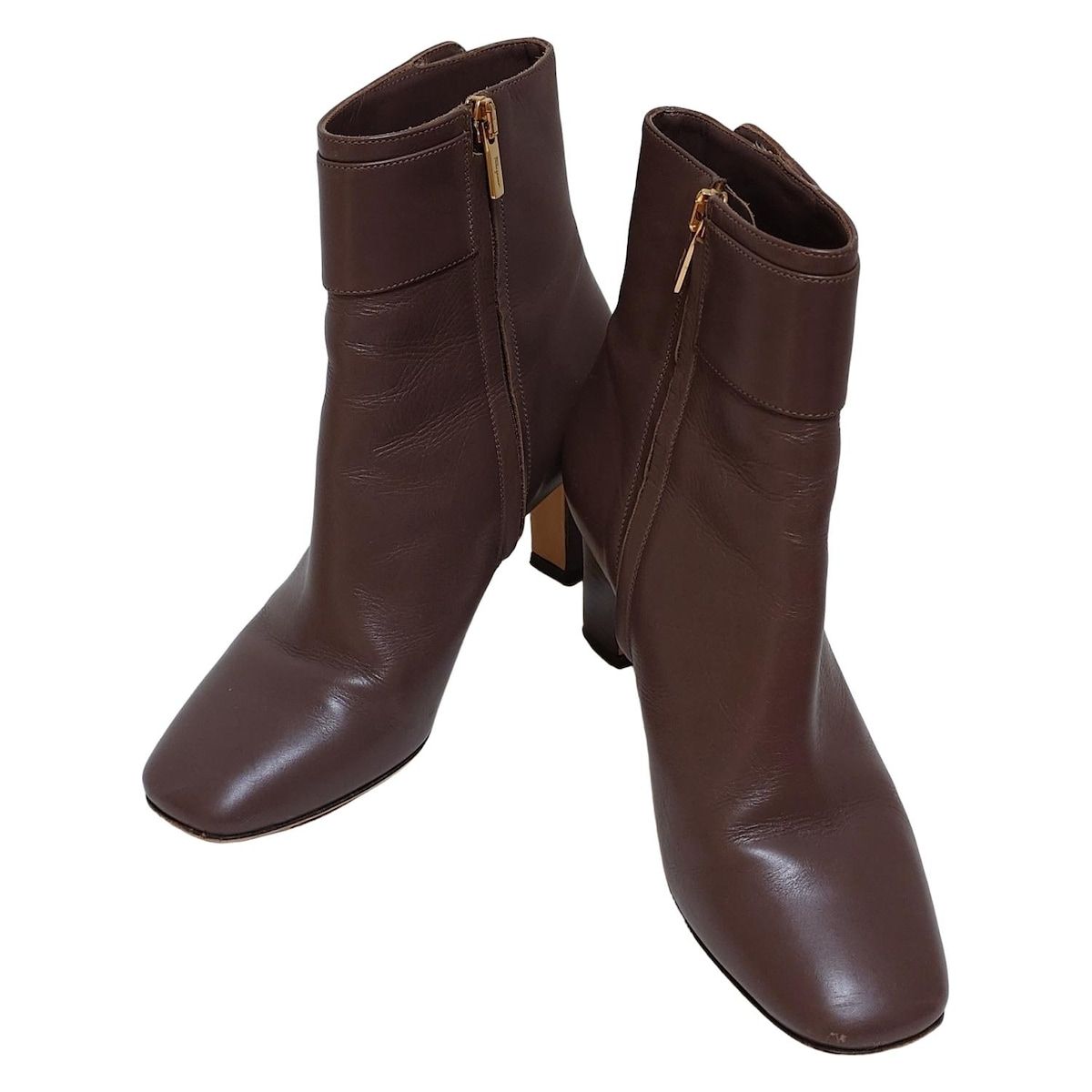 フェラガモ　バーガンディ レザー ショートブーツ FERRAGAMO/SalvatoreFerragamo(サルバトーレフェラガモ