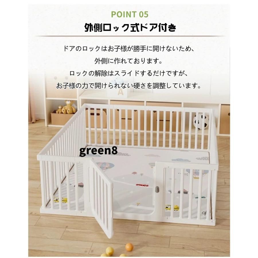  ベビーサークル 置くだけ ベビーゲート ベビーフェンス 3 wayフェンス ペット用 ドアロック付き 安全設計 滑り止め ベビールーム リビング ハイタイプ かわい その他 犬小屋 屋外サークル