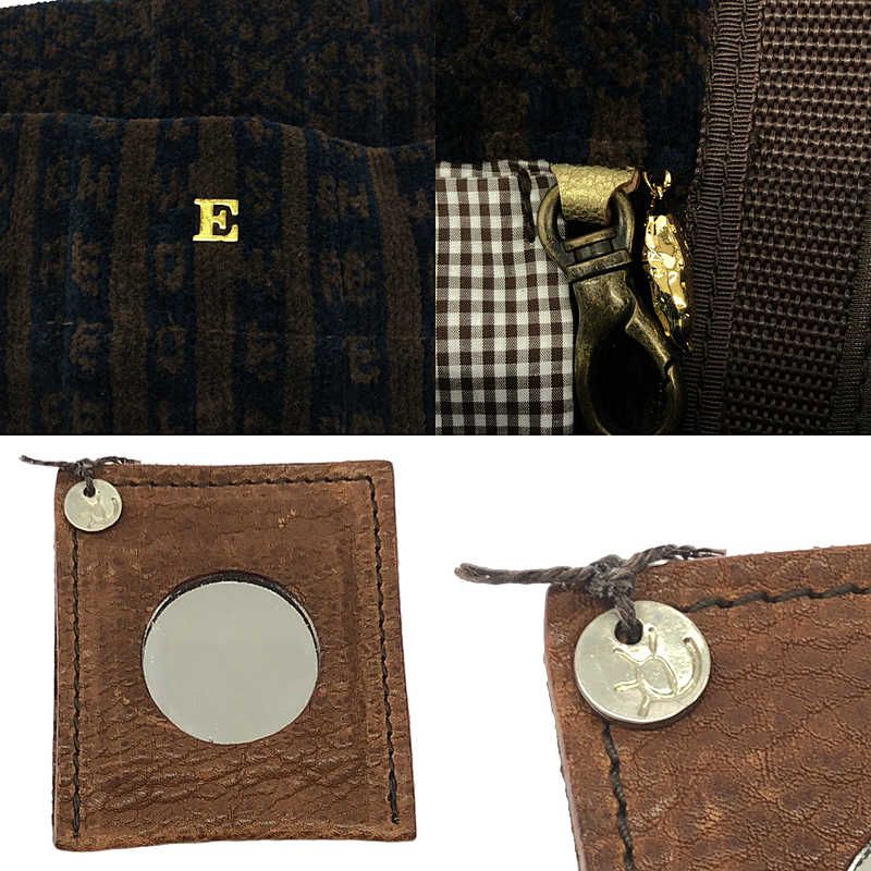 【美品】  ebagos / エバゴス | 2way ショルダー付き シェニール・アーカイブ ふっくらトート バッグ | ダークブラウン | レディース 美品】 ebagos / エバゴス | 2way ショルダー付き シェニール