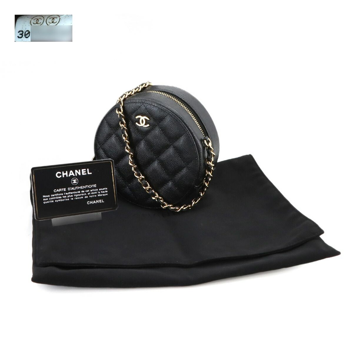 シャネル CHANEL マトラッセ ミニ クラシック チェーン ショルダー バッグ キャビアスキン ブラック AP0245 90298110