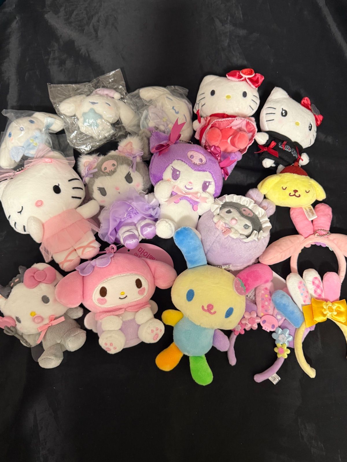 サンリオ ハローキティ クロミ マイメロディ ポムポムプリン シナモロール ウサハナ ぬいぐるみ マスコット キーホルダー 16点まとめ売り