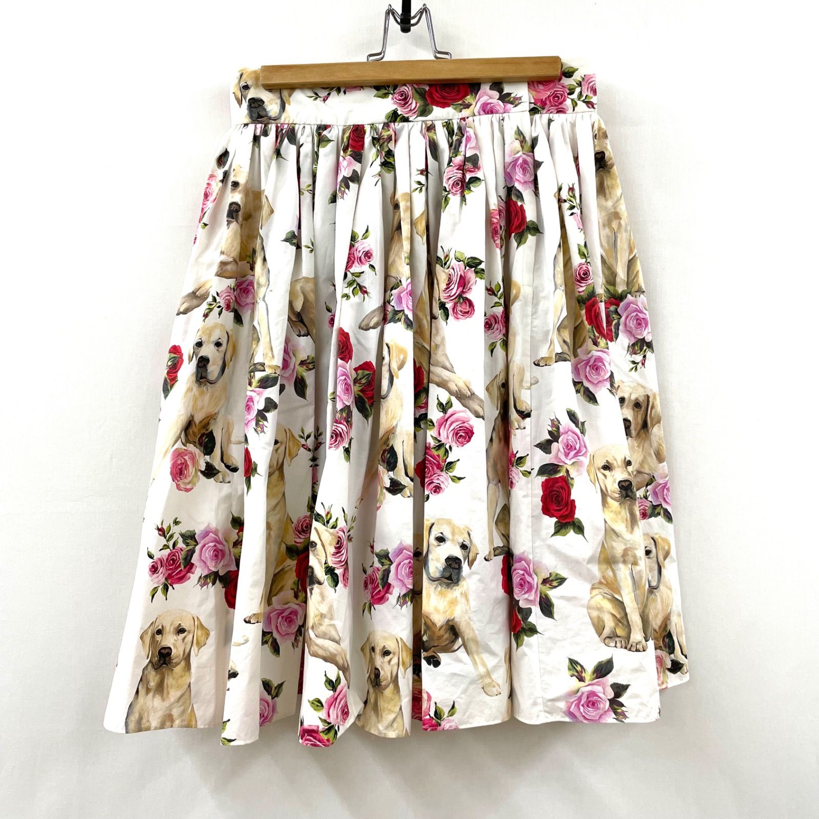 総柄 プリーツスカート