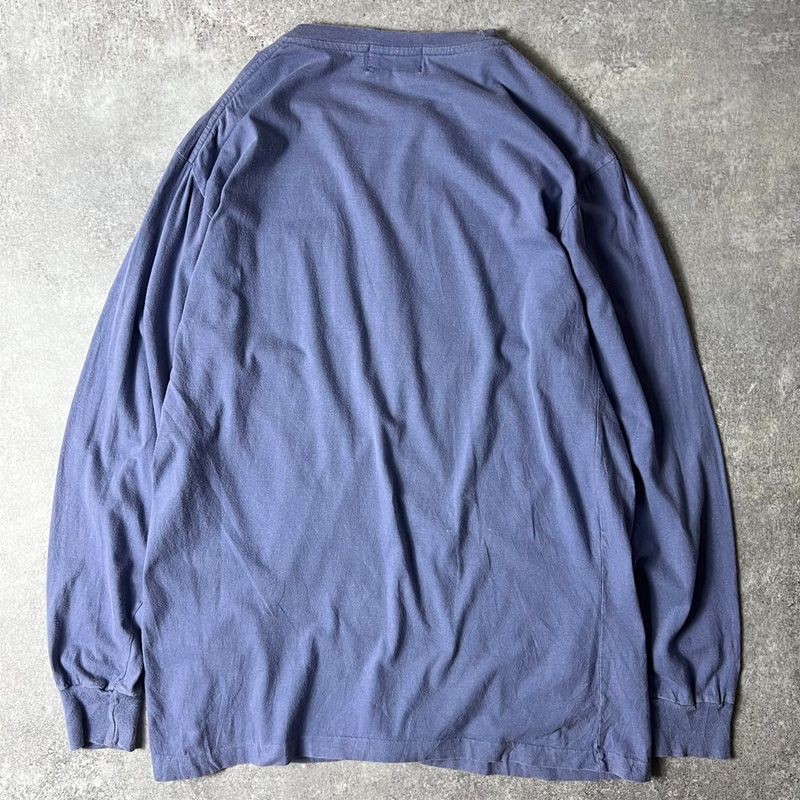 80s USA製 POLO COUNTRY RALPH LAUREN ポケット付き 無地 長袖 Tシャツ 