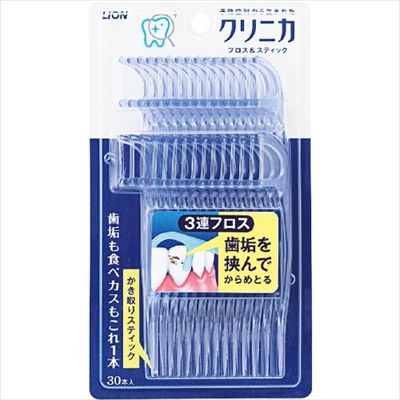 まとめ買い-60点セット クリニカ フロス＆スティック ３０本 ライオン フロス 歯間ブラシ
