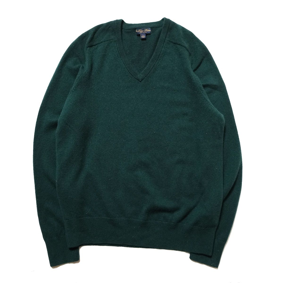 00's 10's ブルックスブラザーズ BROOKSBROTHERS Vネック カシミア ニット セーター 緑 (L) グリーン アメリカ古着 USED オールド ビンテージ ヴィンテージ