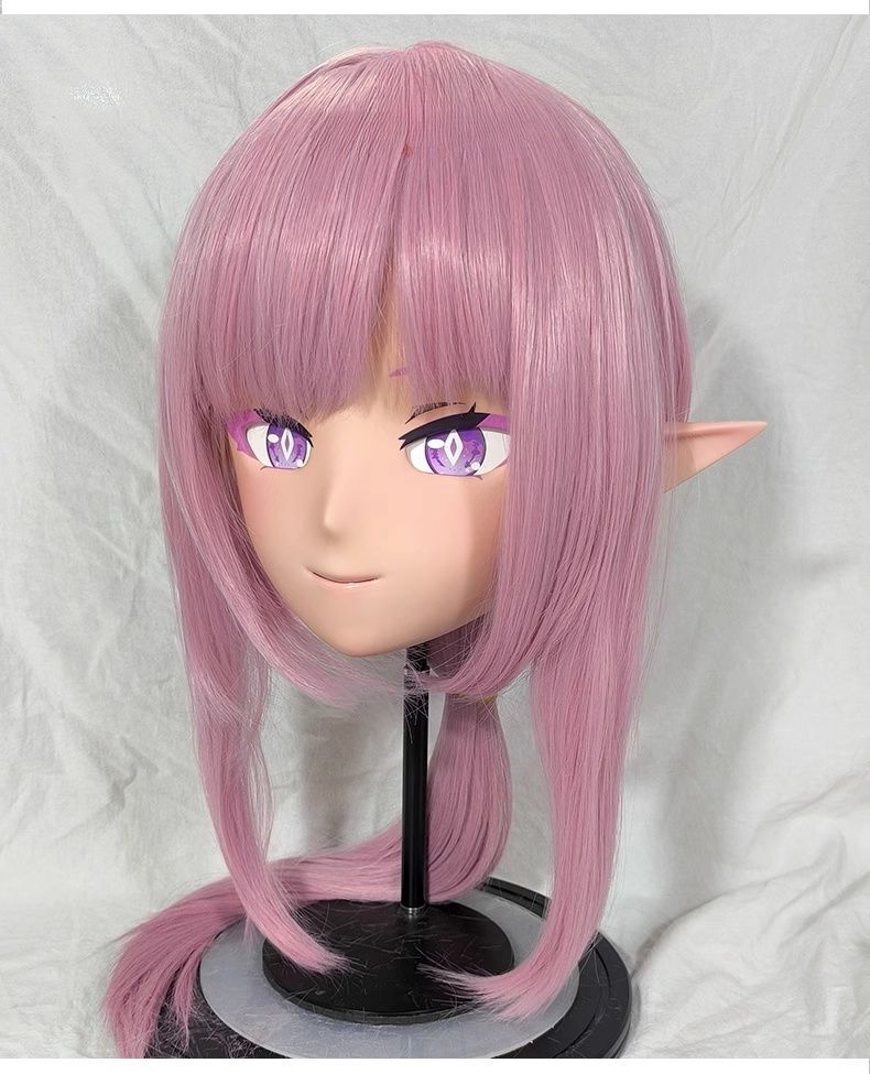 ハーフマスク 眼球付き カツラなし NO.50 樹脂製 ヘッドロリータ人形 コスプレマスク 変身 仮装 着ぐるみ 二次元美少女 ハーフマスク 眼球付き カツラなし NO.10 樹脂製 ヘッドロリータ人形