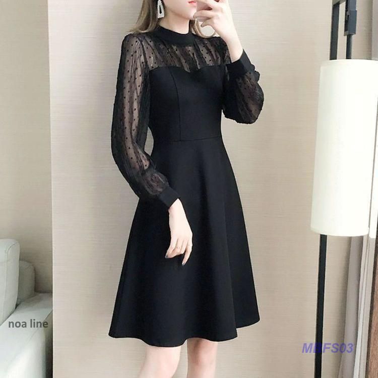 ★M&S Collection コットンラウンドネックフレア 淑女ワンピ★ S8272-13【ラウンドネックフレアワンピース〜縫い代付き型紙