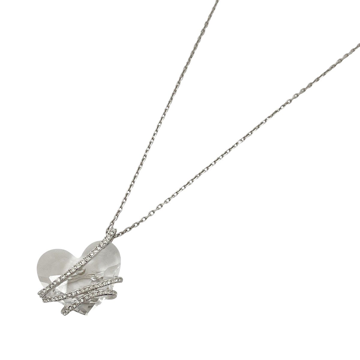スワロフスキー SWAROVSKI クリスタル デザイン ネックレス ハートモチーフ ネックレス シルバーメッキ シルバー