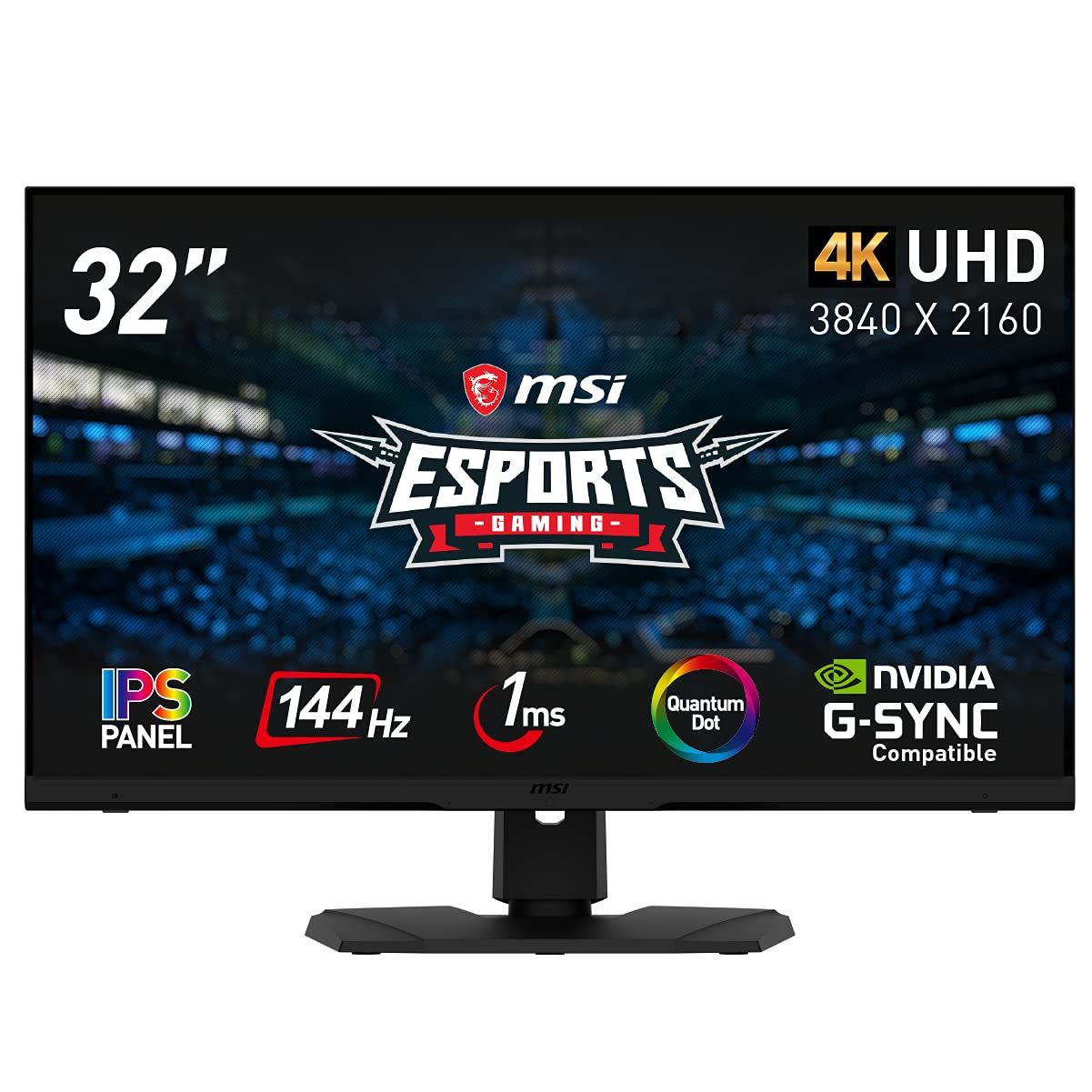 MSI ゲーミングモニター 144Hz 32インチ量子ドット IPSパネル スリムベゼル 鮮やかな発色 4K UHD/1ms/HDR600対応/G-Sync Compatible/PS5対応(4K/120Hz)/ [32インチ/平面/4K UHD/144Hz]