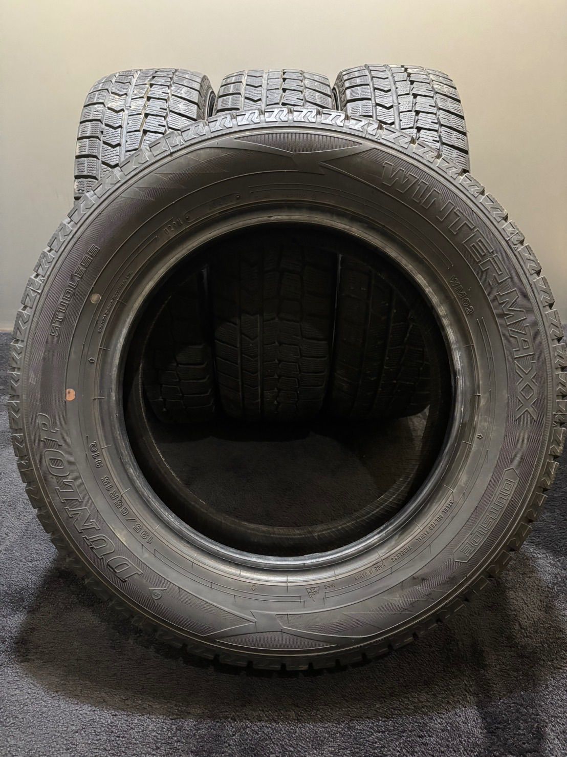 ☆195/65R15 DUNLOP/WINTER MAXX WM02 21年製 スタッドレス 4本
