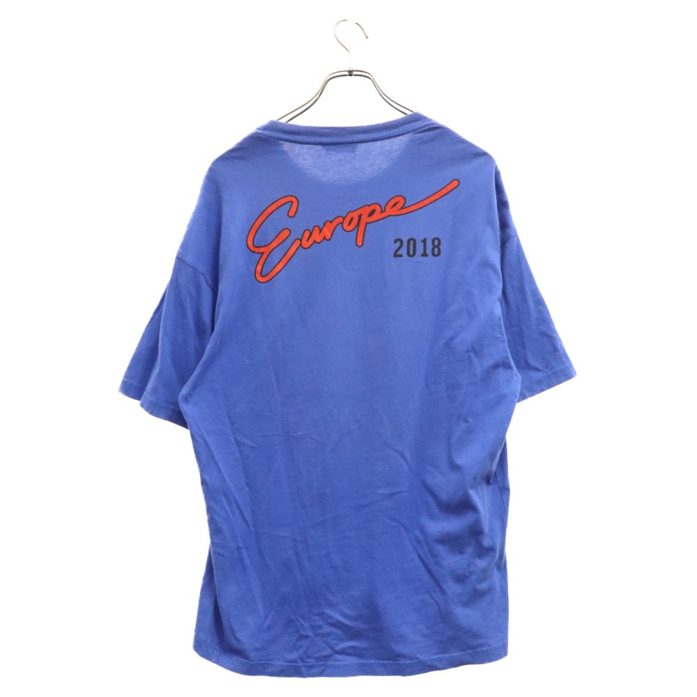 BALENCIAGA (バレンシアガ) 18SS Europe Oversized Pocket Tee バックロゴプリント 半袖Tシャツ カットソー  ブルー 508218 - 秋田市