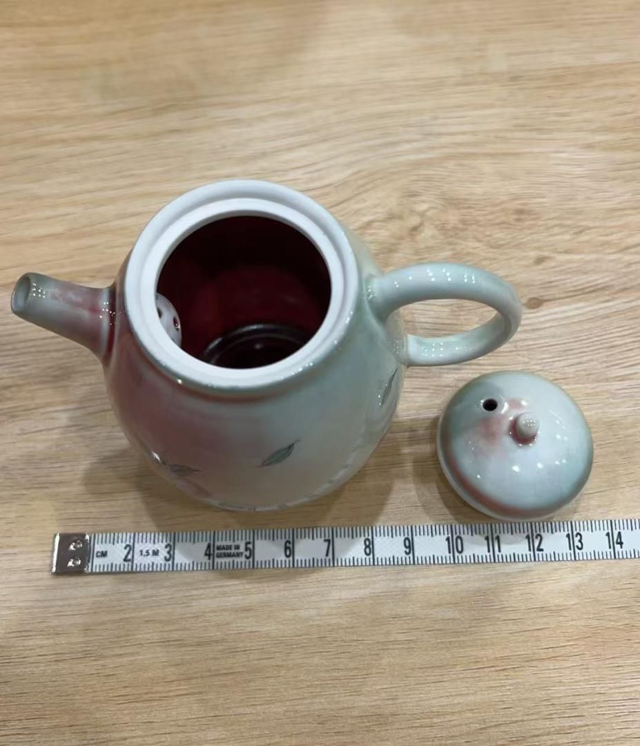 手作陶器製急須 白とピンクの花柄 新品 キッチン・食器 手作陶器製急須 白とピンクの花柄 新品