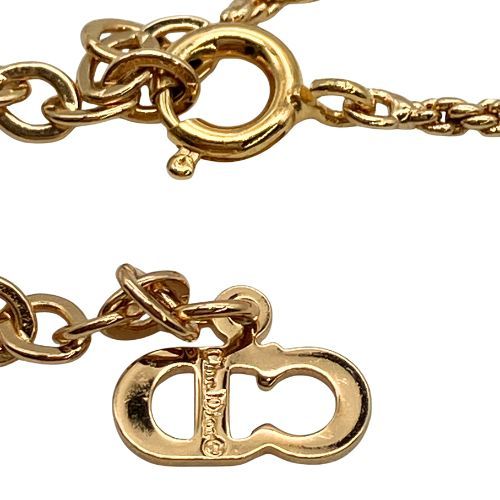 クリスチャンディオール/ネックレス/スクエア/ラインストーン/ゴールド/ドイツ製 中古】Christian Dior クリスチャンディオール ネックレス