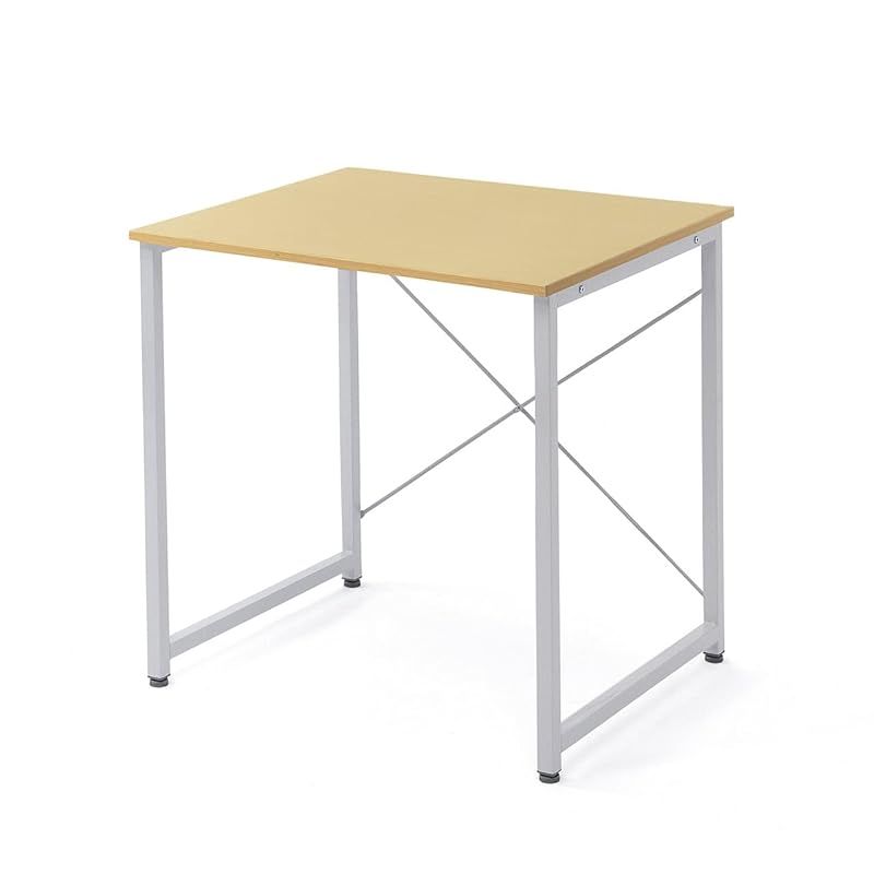 【特価商品】サンワダイレクト シンプルワークデスク 幅70cm×奥行60cm 組立簡単 モニターアーム対応 パソコンデスク ライトブラウン 100-DESKF011LBR