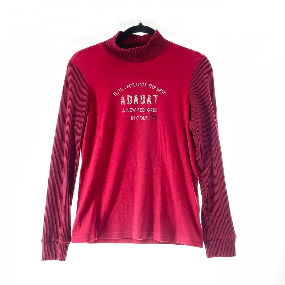  〇〇adabat アダバット ゴルフウエア レディース 異素材長袖モックネックプルオーバー サイズ36 119-19016 レッド その他
