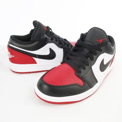 ナイキ NIKE スニーカー AIR JORDAN 1 LOW/エアジョーダン1 ロー ブレッドトゥ 553558-161 US8.5 26.5ｃｍ 靴 ブラック ホワイト レッド