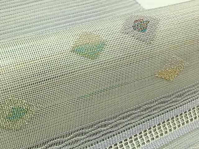 た*ん様 正絹夏作り帯　絽友禅九寸名古屋帯　no2 箱イタミの為　 超破格 八寸名古屋帯 お仕立て済 西陣 三幸織物 ステンドグラス模様