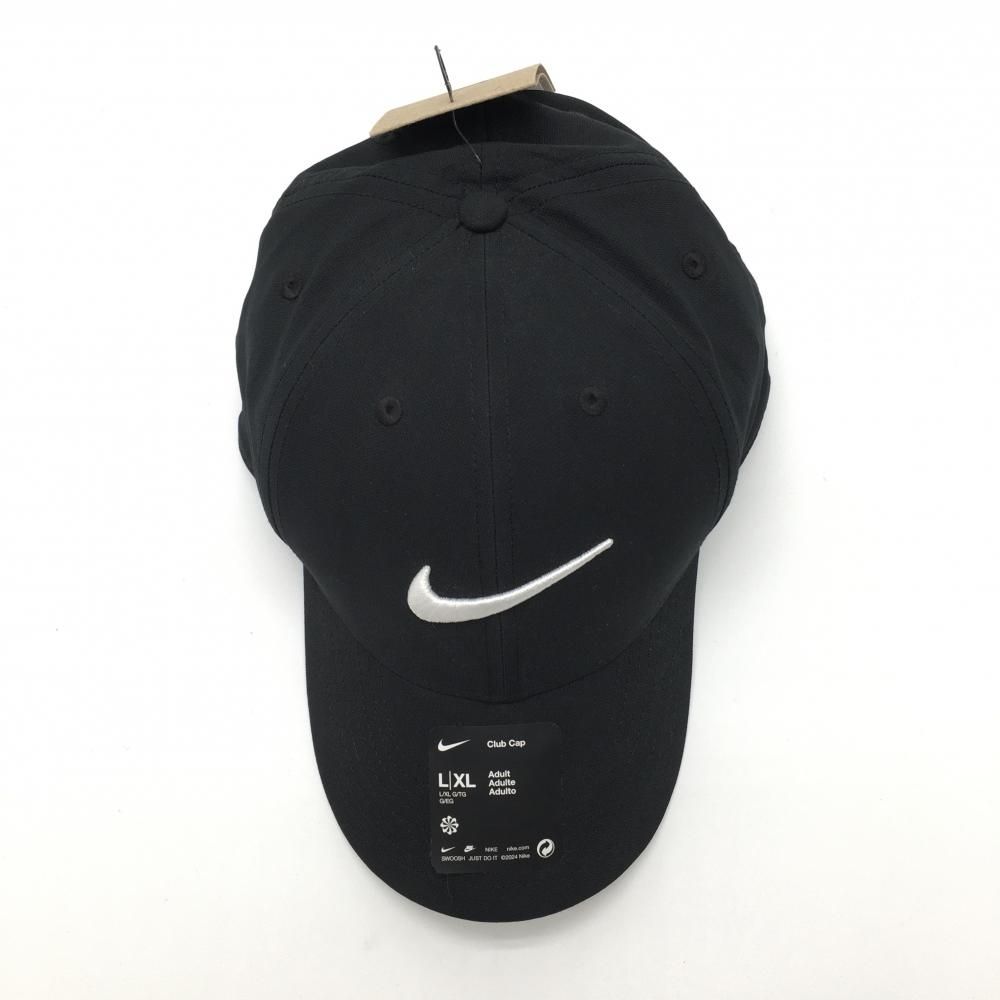 【新品】ナイキ キャップ 黒×白 ロゴ刺しゅう DRYFIT L/XL 57-59cm ゴルフウェア 2023年モデル NIKE