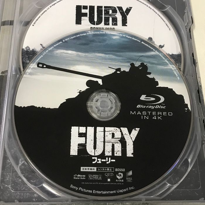 フューリー FURY ブルーレイ 4Kマスター版スチールブック付き 