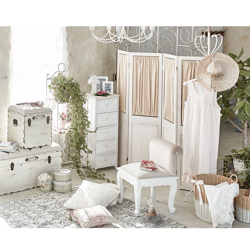 パーテーション シャビーウッドファニチャー 4連 アンティーク調