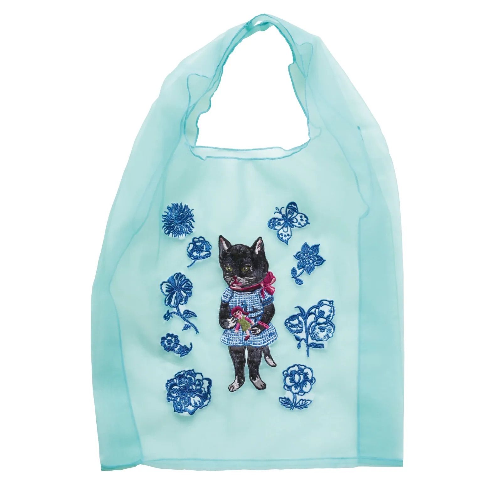 ナタリーレテ オーガンジーバッグ ブラックキャット 黒猫 サブバッグ 