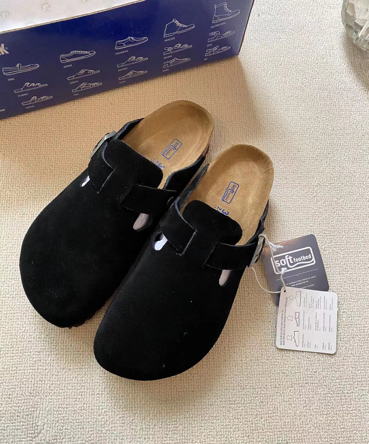 ビルケンBIRKENSTOCK BOSTON サンダルアウトドア靴 黒 - メルカリ