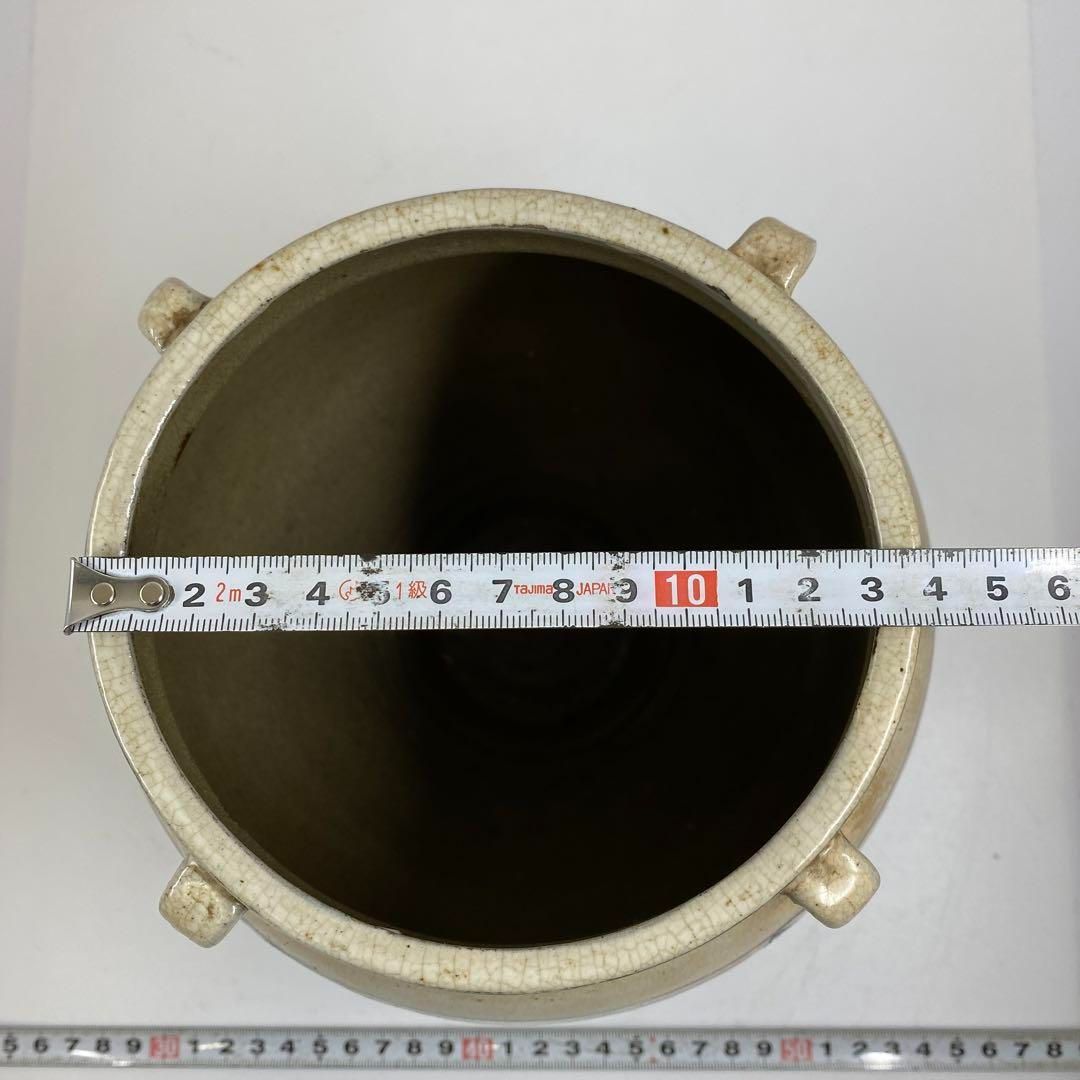 中国明時代 磯州窯 四耳壺 高さ19㎝ 箱付 トヒニト 本な6-1109