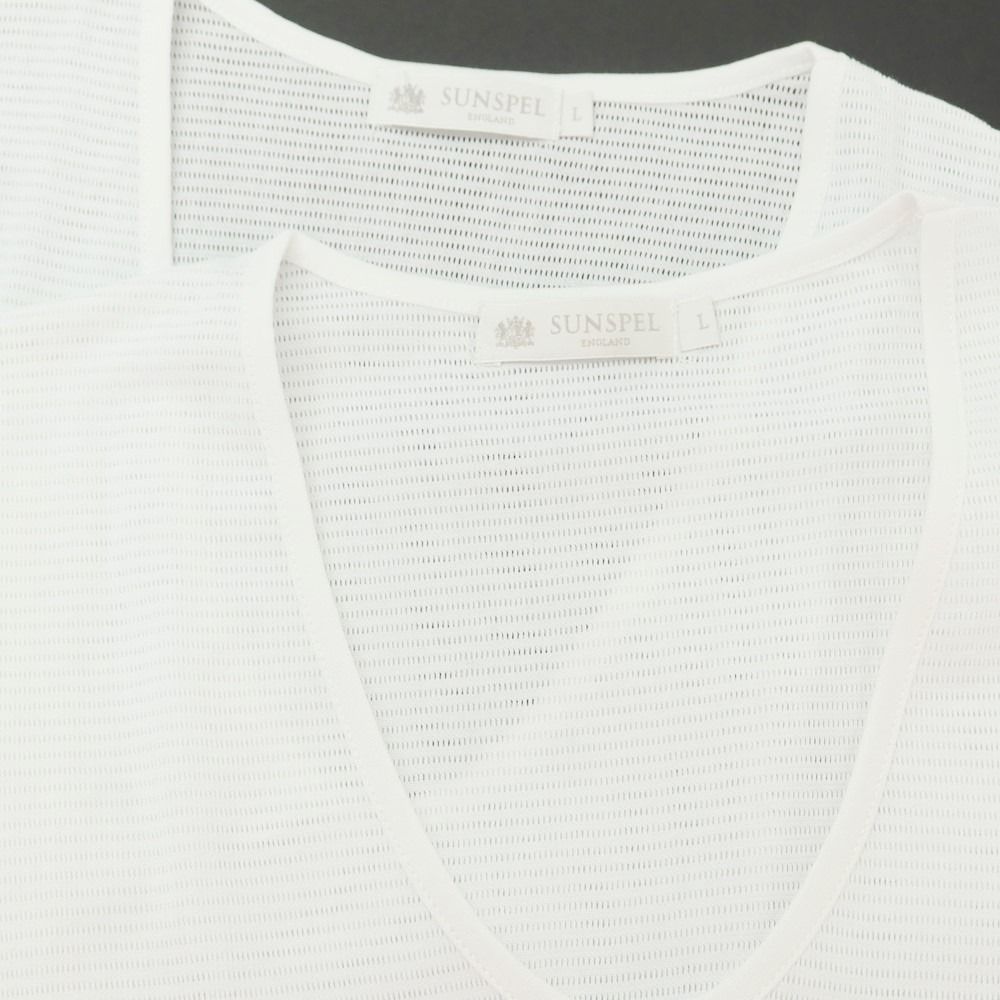サンスペル SUNSPEL メッシュコットン Uネック 半袖Tシャツ 2枚