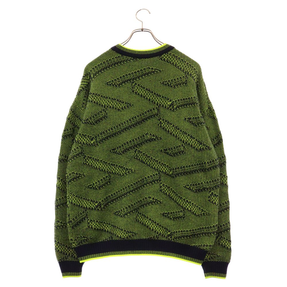 VERSACE ヴェルサーチ グレカ柄 ニットセーター グリーン 1008472 1A05519 VERSACE (ヴェルサーチ) グレカ柄 ニットセーター グリーン 1008472