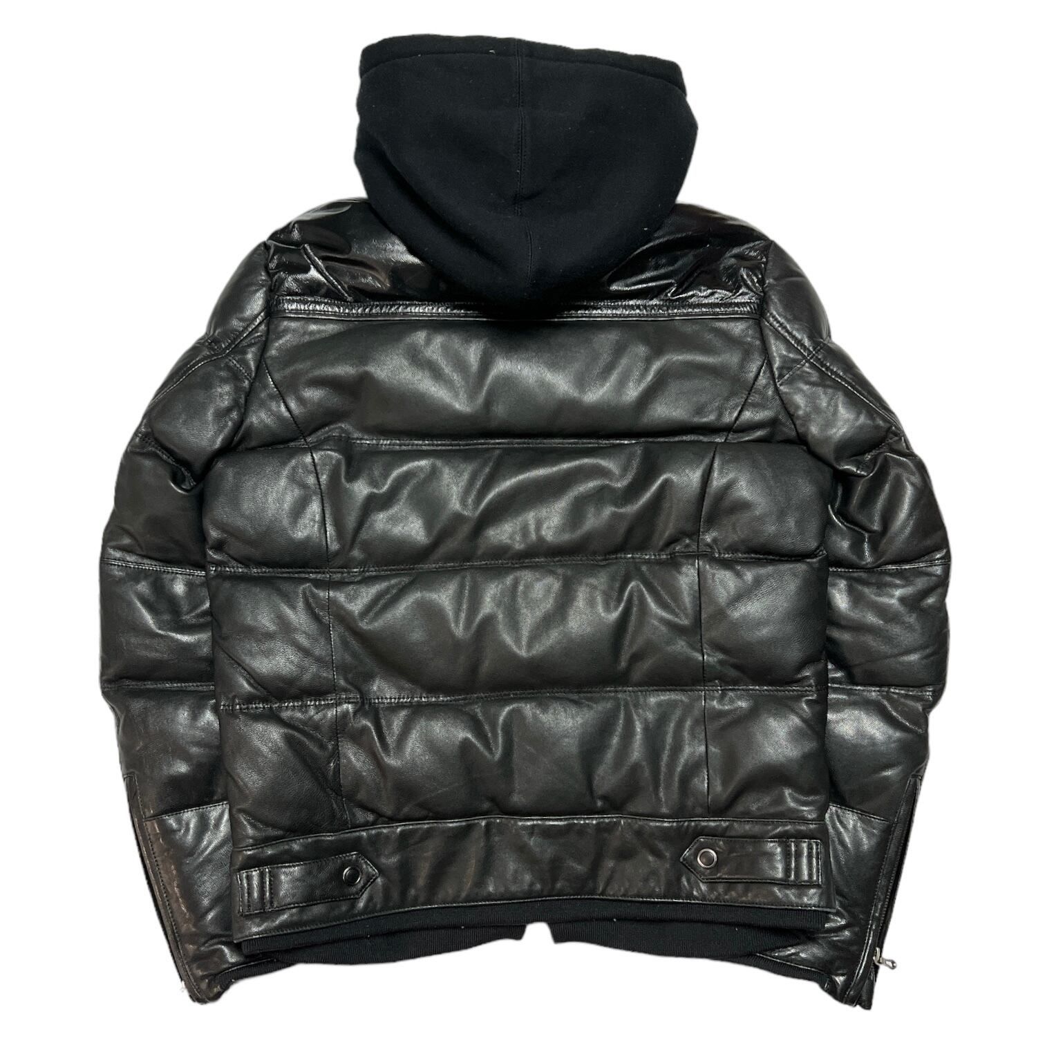 5351 POUR LES HOMMES Leather Hooded Down Jacket - メルカリ