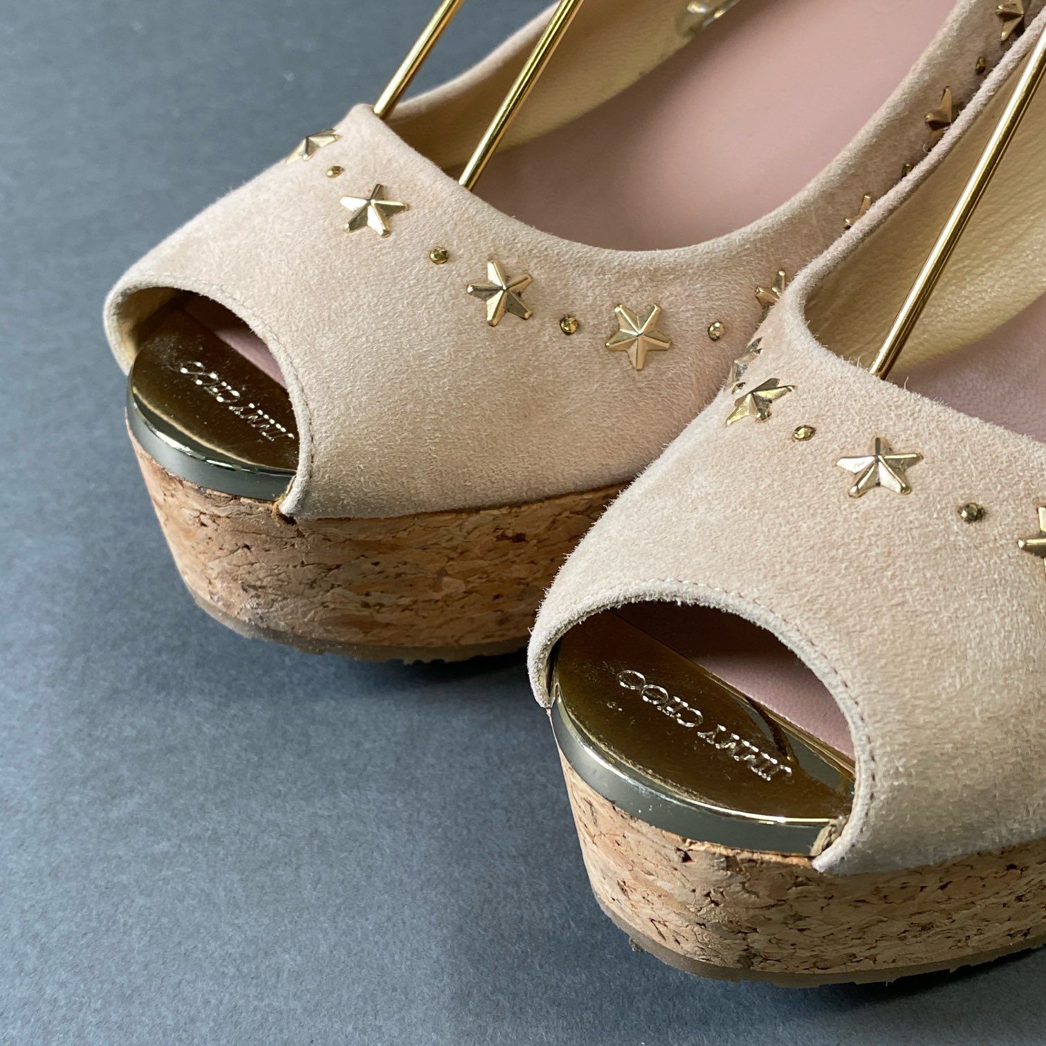 9g9 《美品》 JIMMY CHOO ジミーチュウ ウェッジソール スター