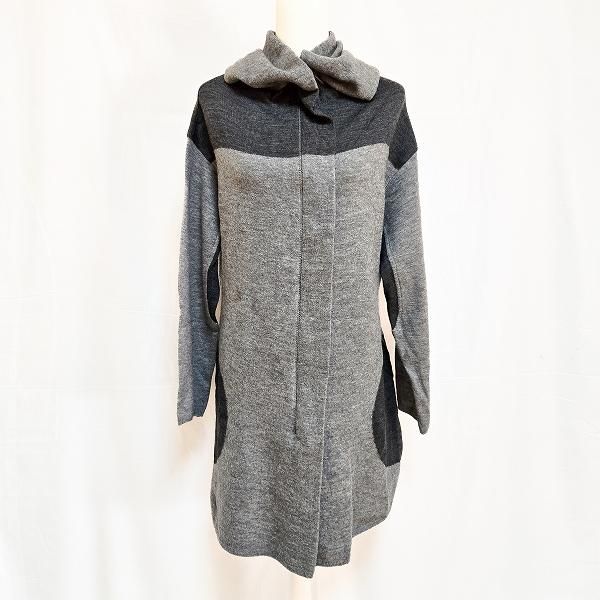 wnc センソユニコ sensounico コート 40 グレー系 ニット サークル柄