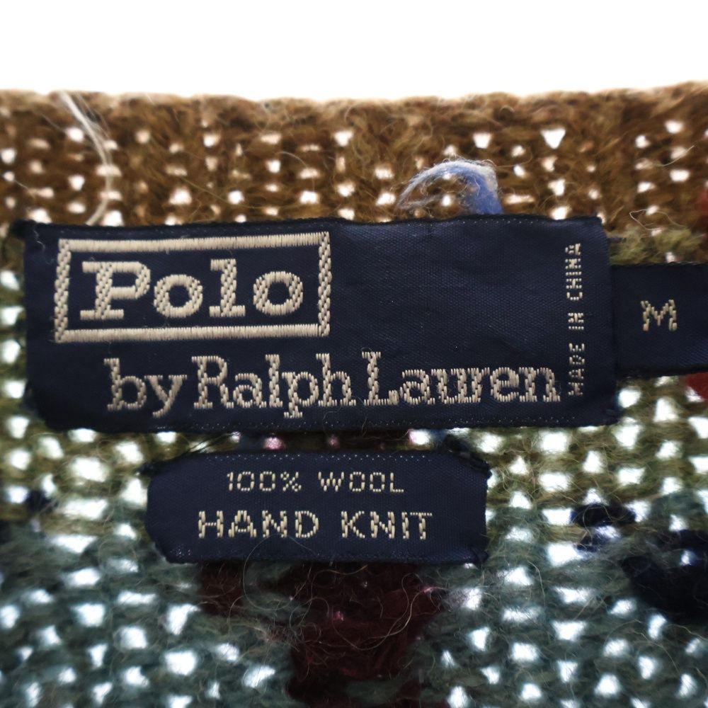 90sPolo Ralph Lauren ハンドニット セーター カウボーイ POLO RALPH LAUREN（ポロ・ラルフローレン） 美品/国内正規 カウボーイ
