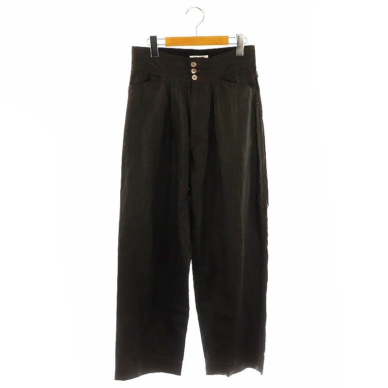 フミカ ウチダ FUMIKA_UCHIDA Coated Linen Rope Trim Slacks ワイド 