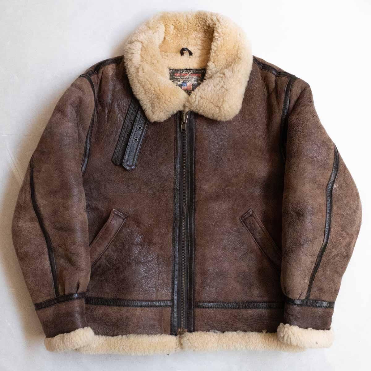 ウインドアーマー　ジャケット　B-3 雰囲気抜群】WIND ARMOR【B-3 ムートンボンバージャケット】L ブラウン
